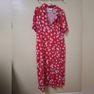 ASOS Floral Red Shirt with White Daisies